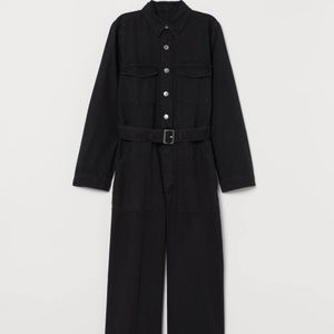H&M Black Denim Jumpsuit